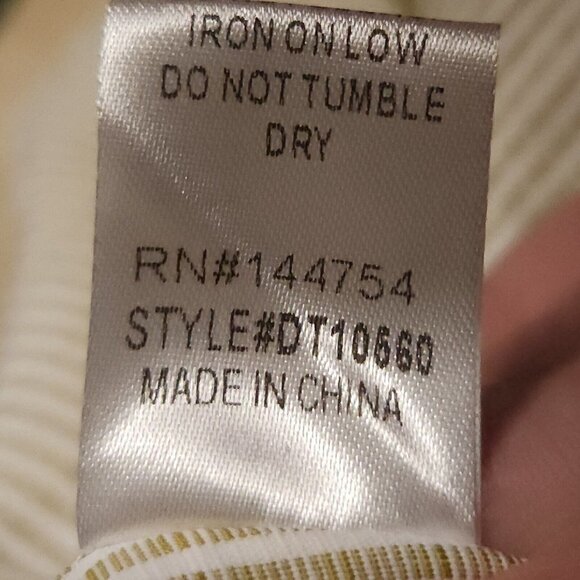 Davi & Dani Tan Textured Patchwork Statement Sleeve Button Down Large - Picture 6 of 7